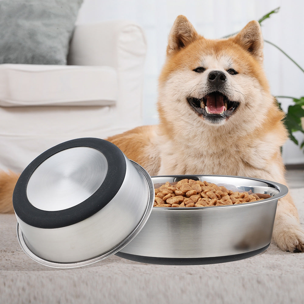 Enhance Your Pet's Dining Experience with Our Silicone Stainless Steel Pet Feeding Bowl