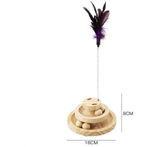 Discover the Joy of Play with the Solid Wood Interactive Pet Turntable Toy