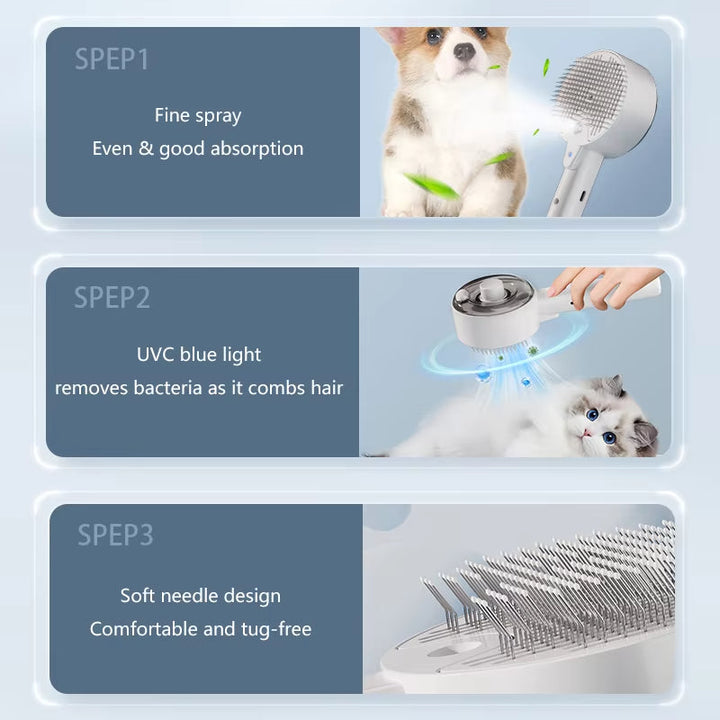 Transform Your Pet Grooming Routine with Our 3 In 1 Electric Pet Steam Grooming Brush