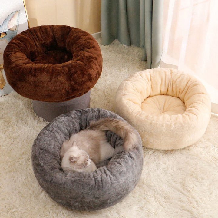 Fluffy Round Plush Pet Bed Cushion: The Ultimate Comfort for Your Furry Friends